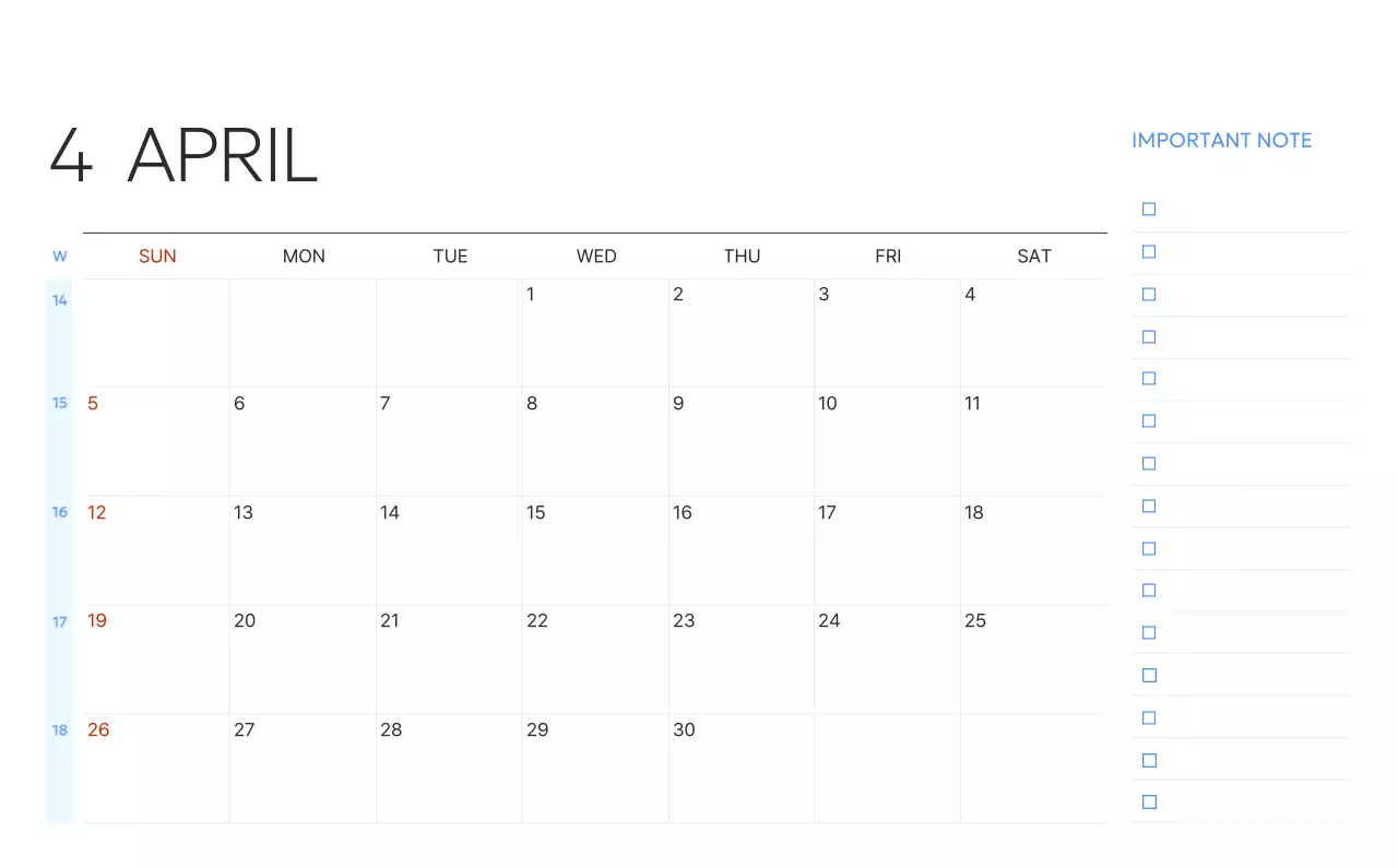 파랑 모던 캘린더 기획