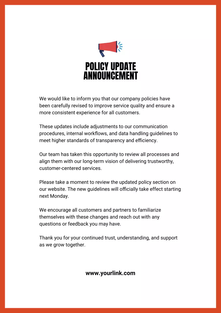 Red modern policy announcement