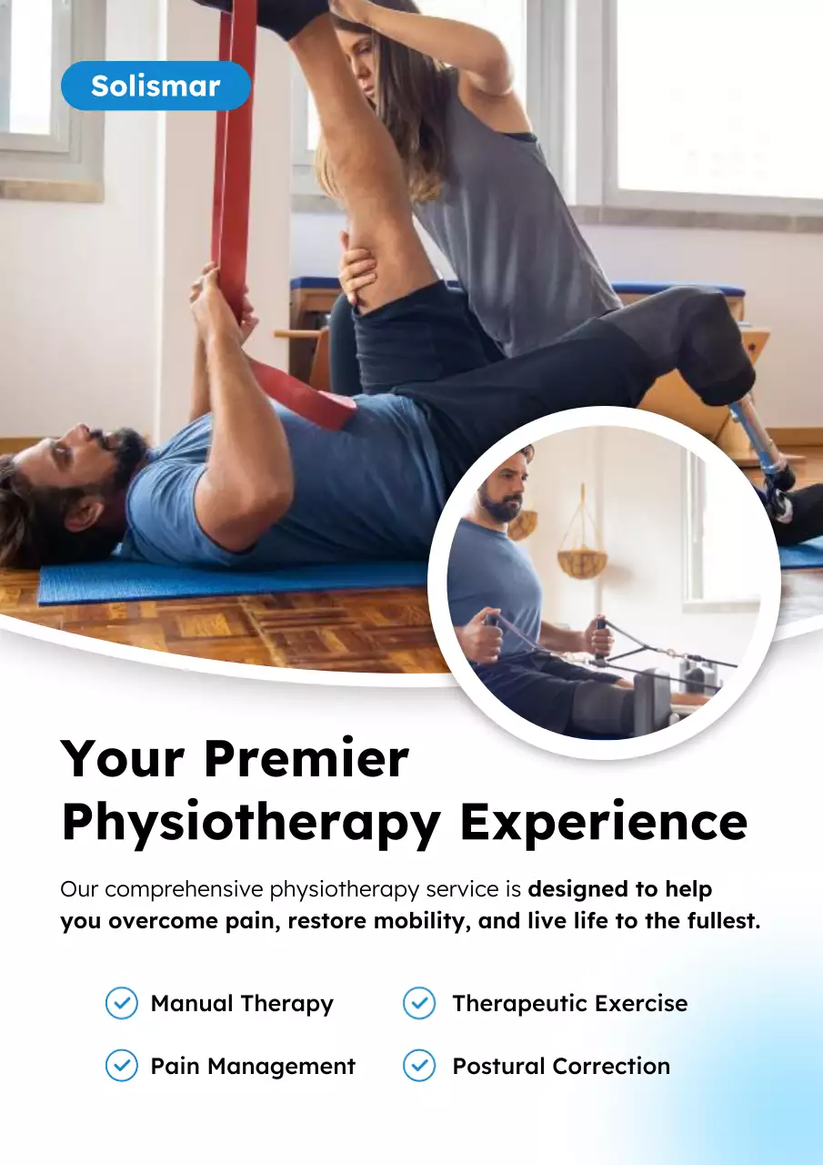 Blue Modern Physiotherapy Promotion Poster