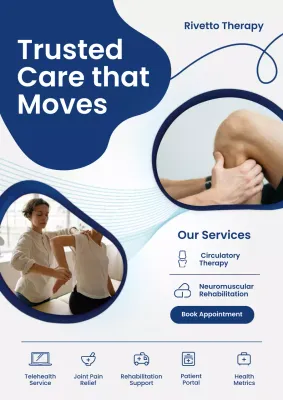 Blue Modern Therapy Advertisement Poster