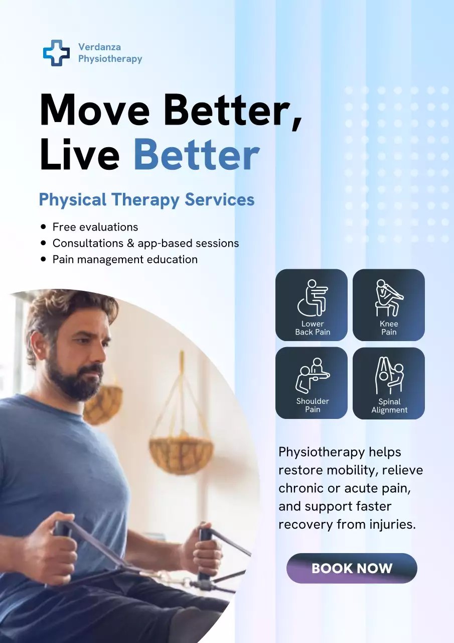 Blue Modern Therapy Advertisement Poster