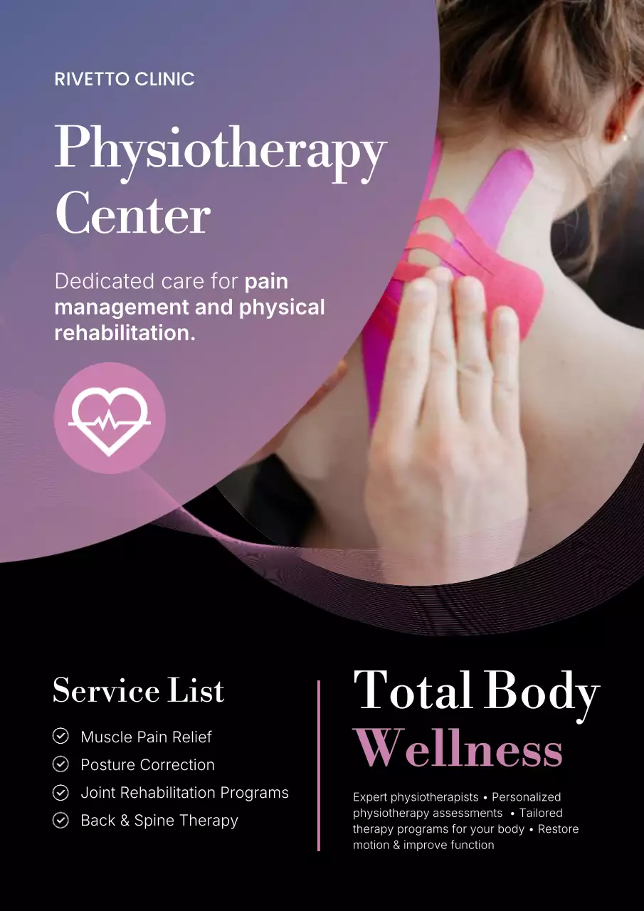 Purple Modern Physiotherapy Promotion Poster