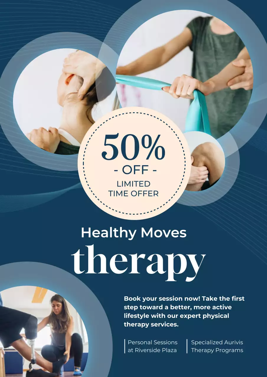Blue Modern Therapy Promotion Poster