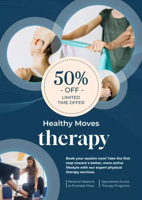 Blue Modern Therapy Promotion Poster