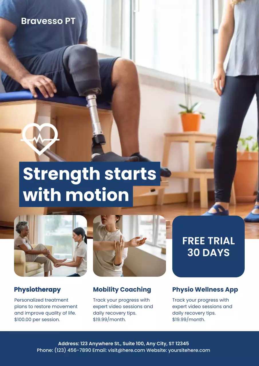 Blue Modern Wellness Promotion Poster