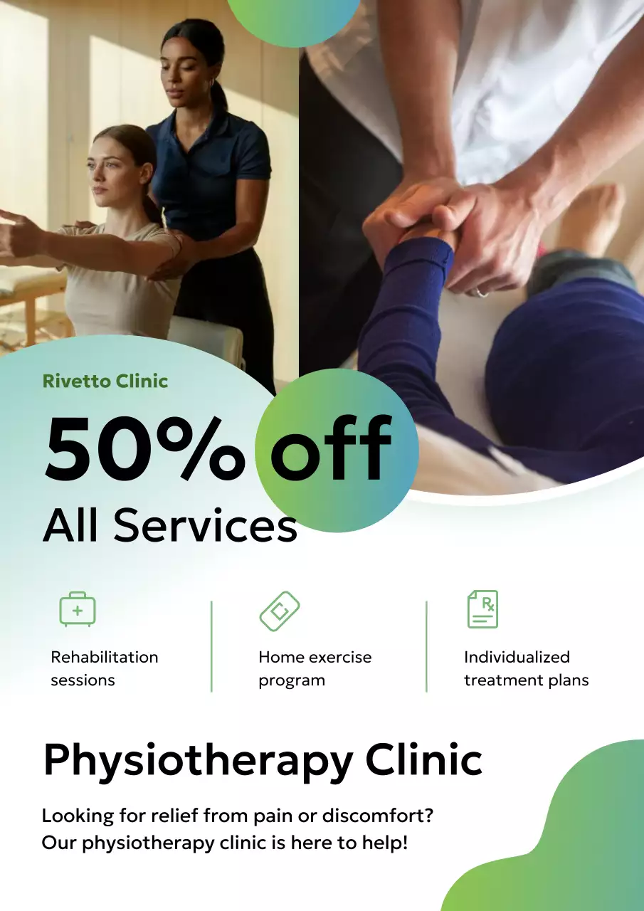 Green Modern Physiotherapy Promotion Poster