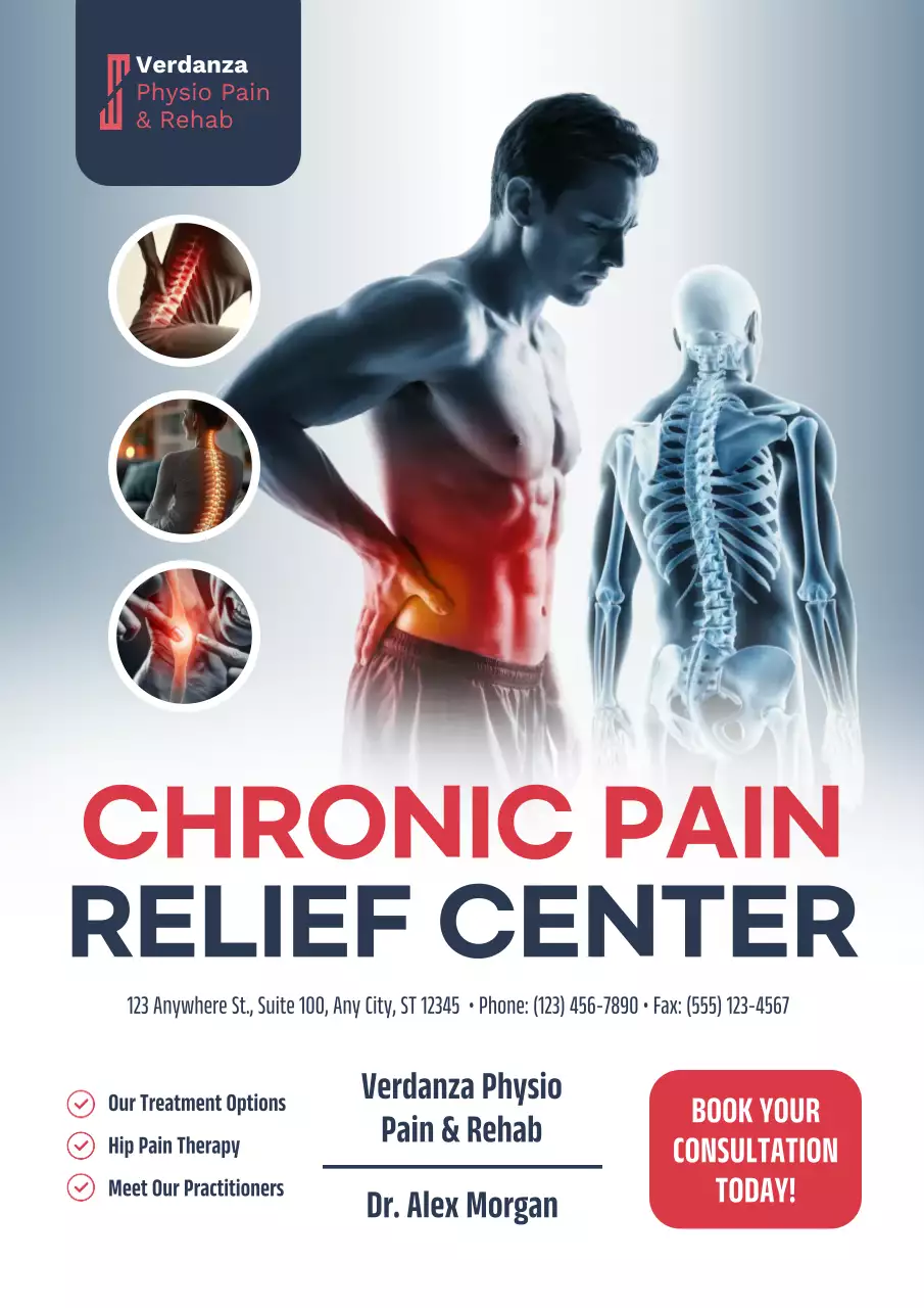 Red Modern Pain Advertisement Poster