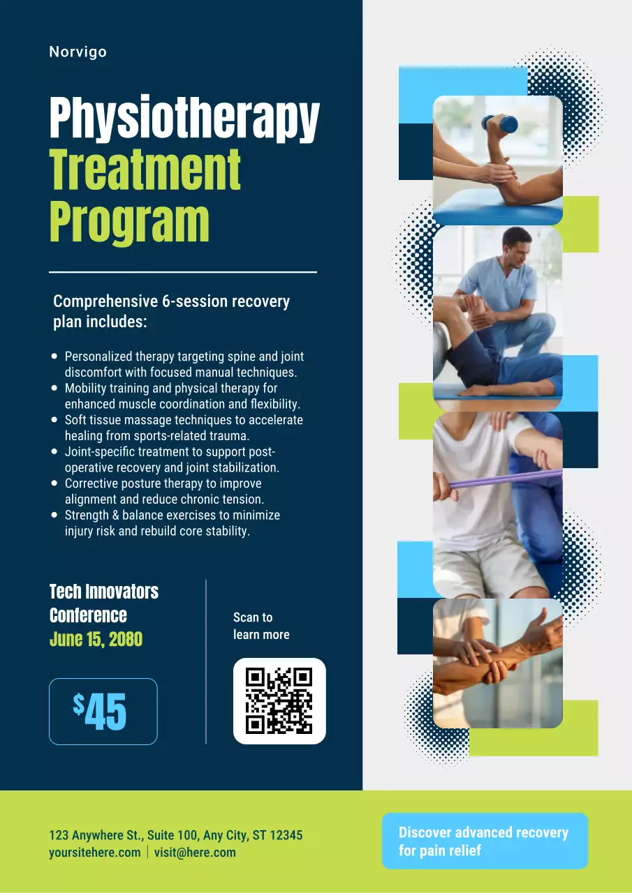 Blue Modern Physiotherapy Promotion