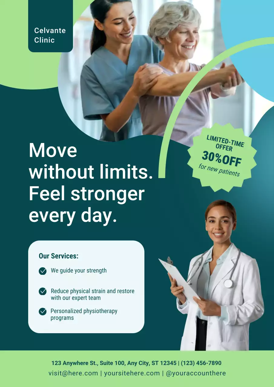 Green Modern Physiotherapy Promotion