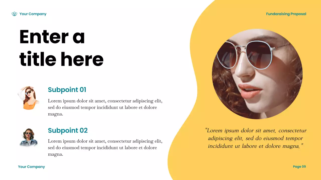 Teal Modern Fundraising Document Presentation