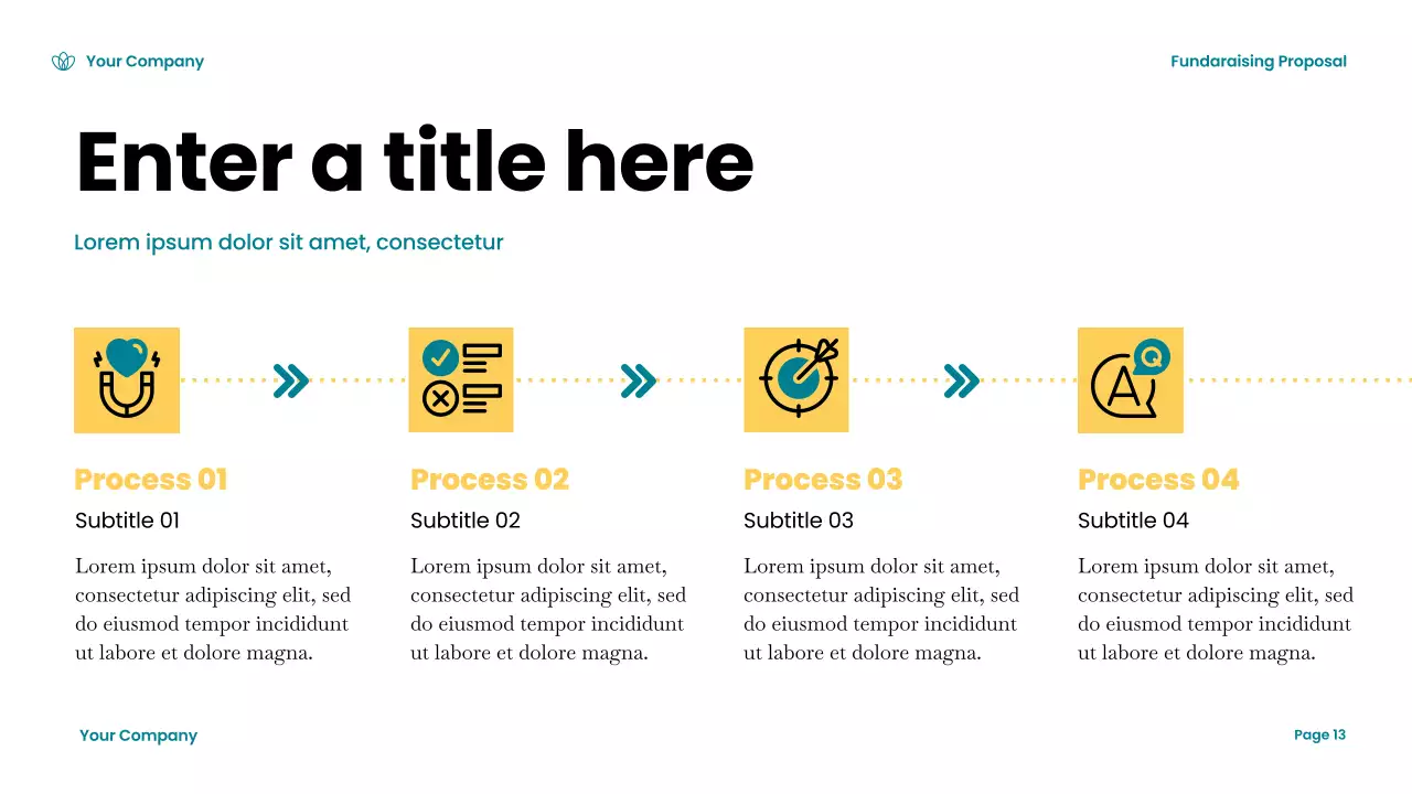 Teal Modern Fundraising Document Presentation