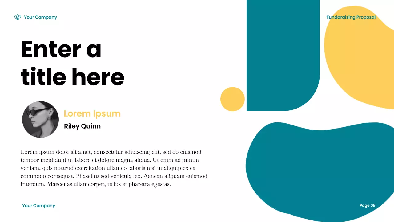 Teal Modern Fundraising Document Presentation