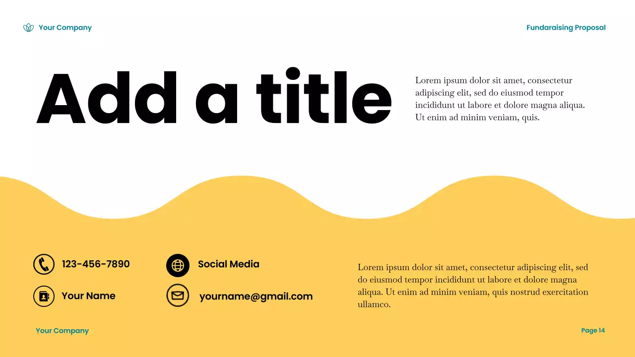 Teal Modern Fundraising Document Presentation