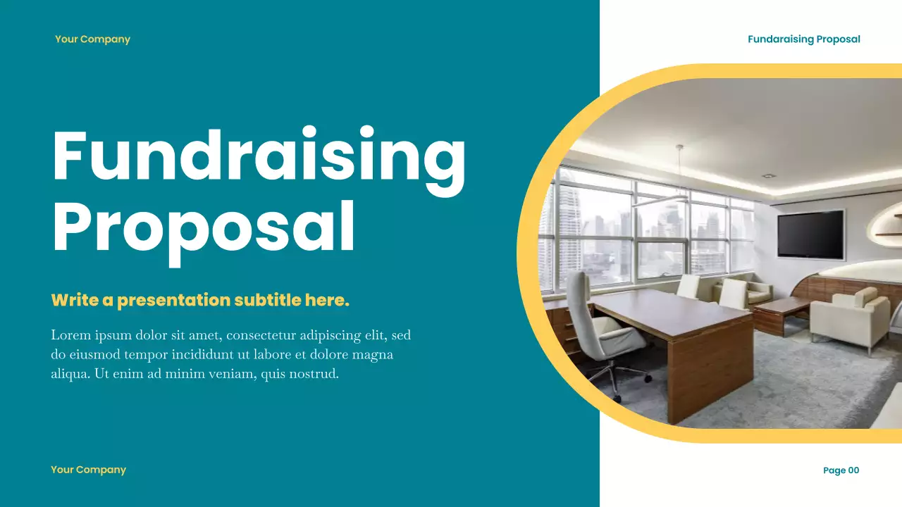 Teal Modern Fundraising Document Presentation