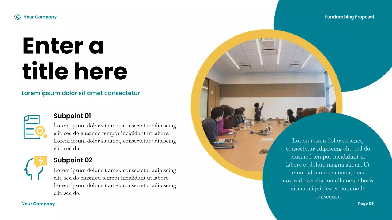 Teal Modern Fundraising Document Presentation