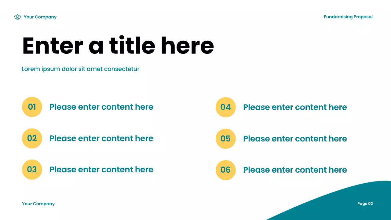 Teal Modern Fundraising Document Presentation