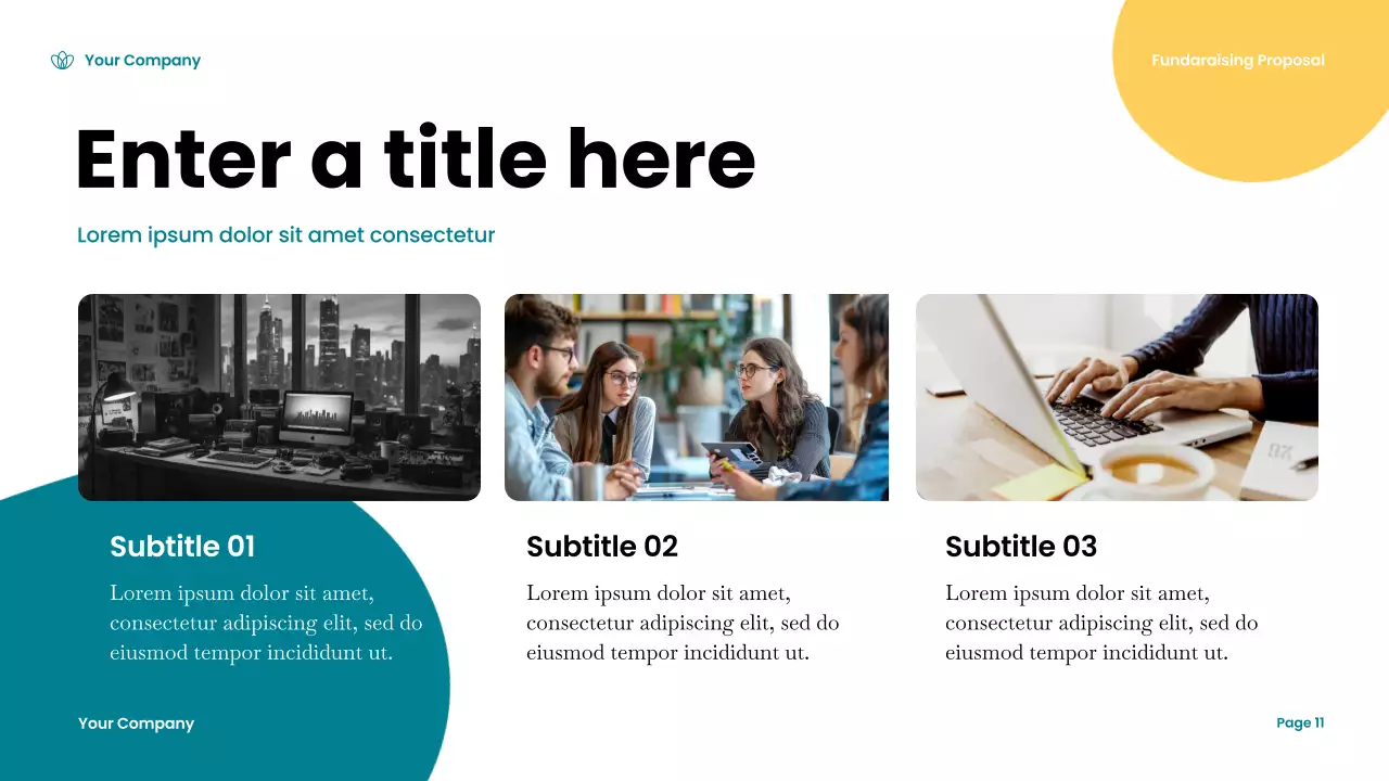 Teal Modern Fundraising Document Presentation