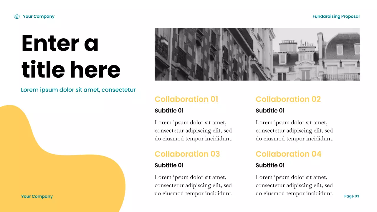 Teal Modern Fundraising Document Presentation