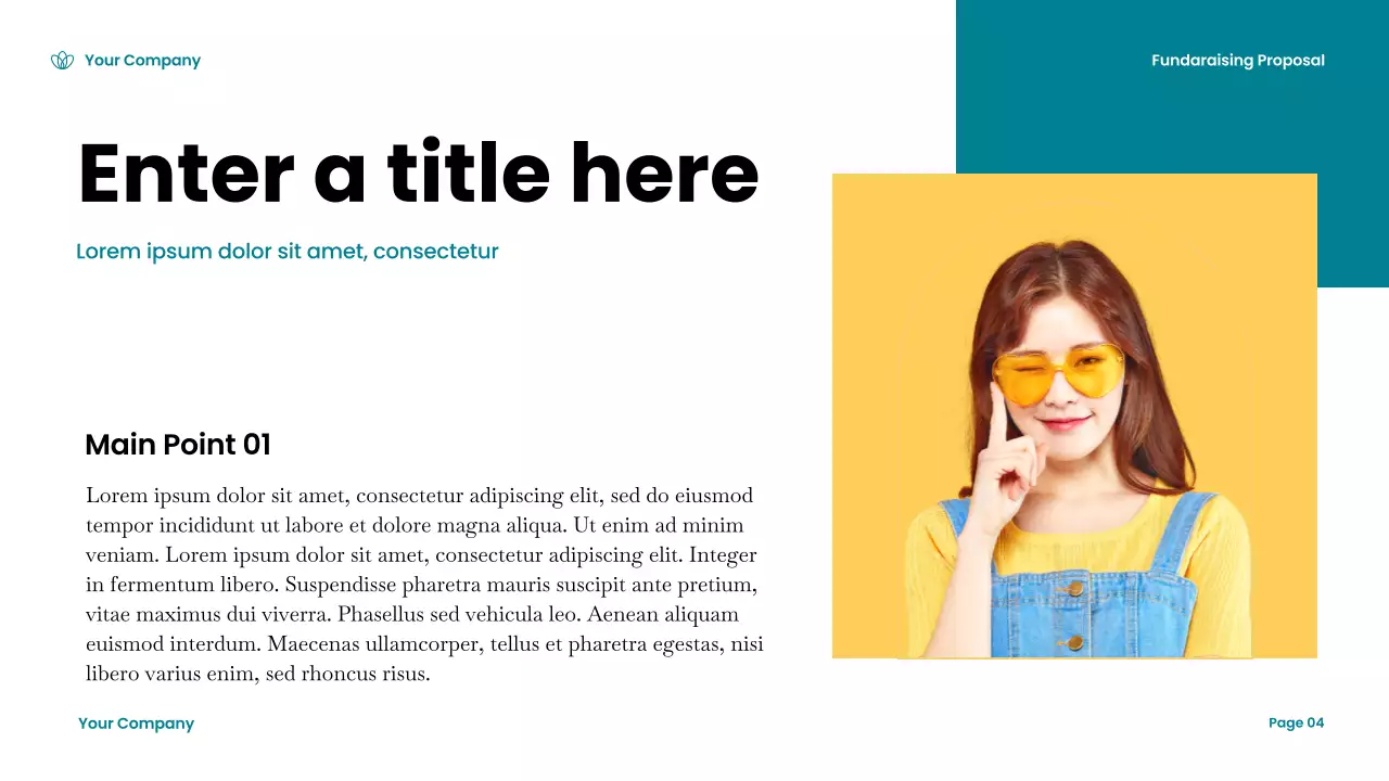 Teal Modern Fundraising Document Presentation