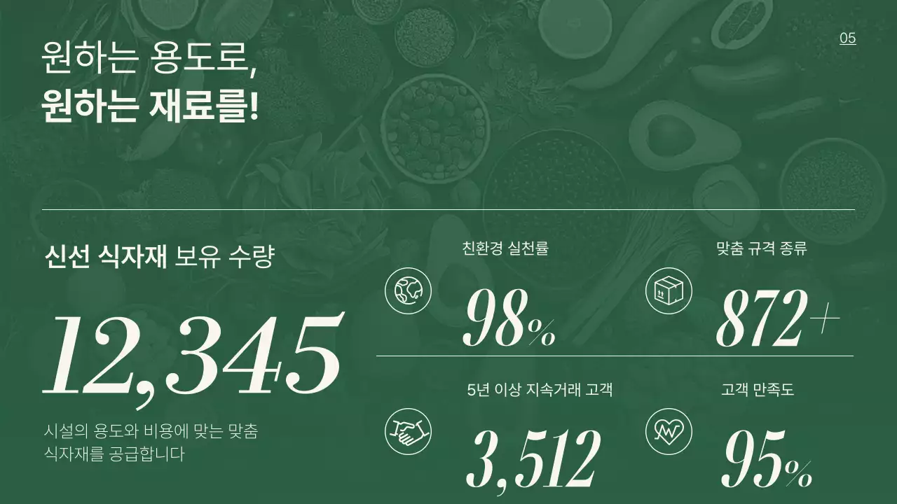 초록의 심플한 식품 유통 제안서