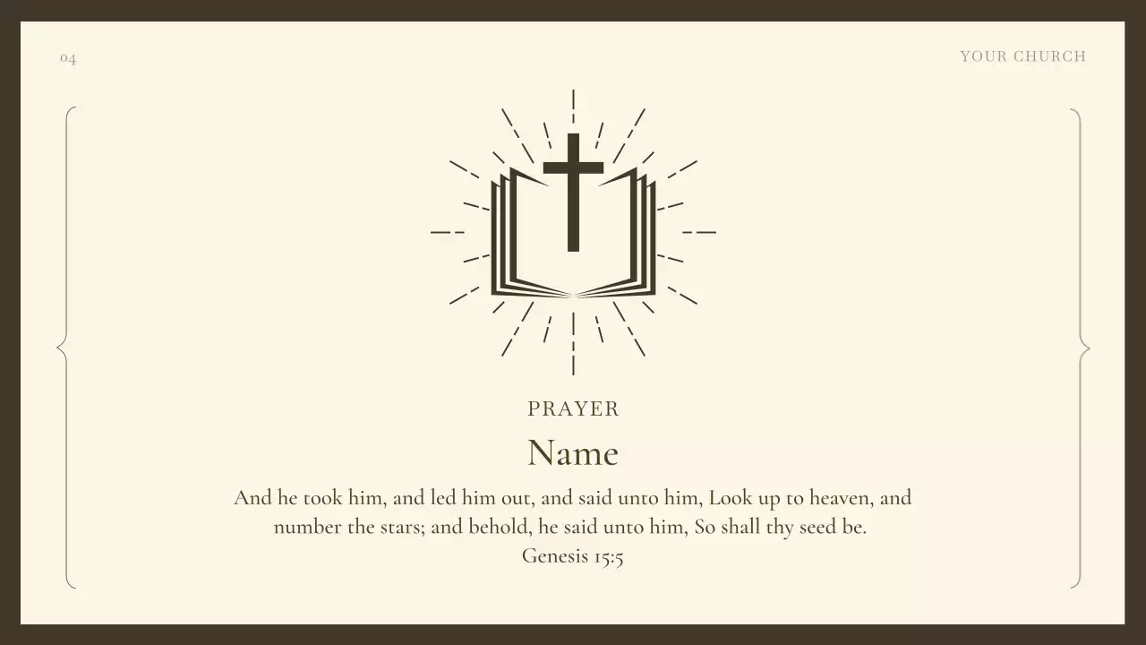 베이지색 우아한 예배 초대장 프레젠테이션