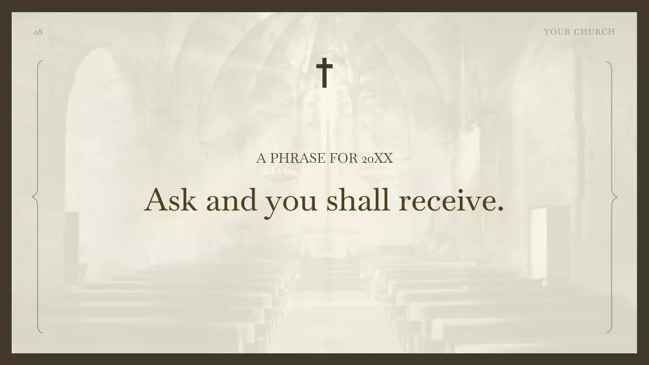 베이지색 우아한 예배 초대장 프레젠테이션