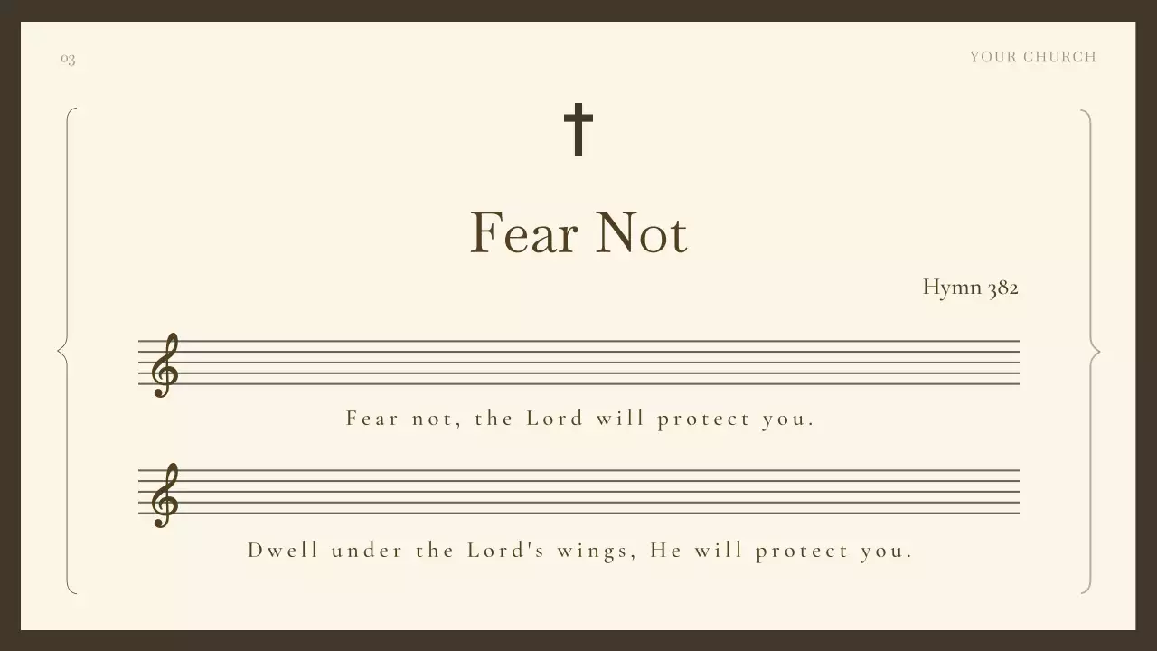 베이지색 우아한 예배 초대장 프레젠테이션