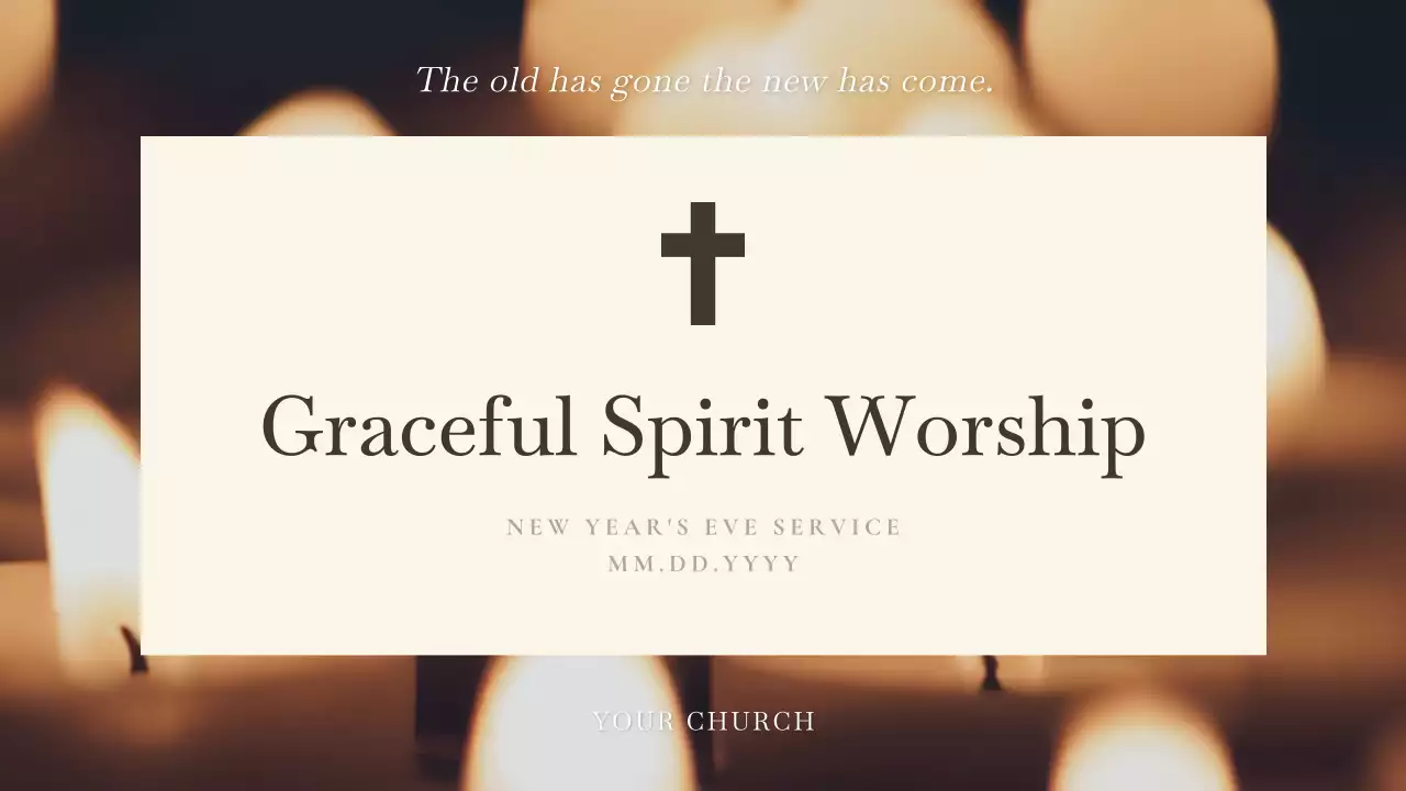 베이지색 우아한 예배 초대장 프레젠테이션