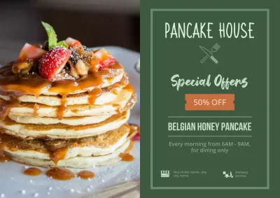 Classic green restaurant menu promotion