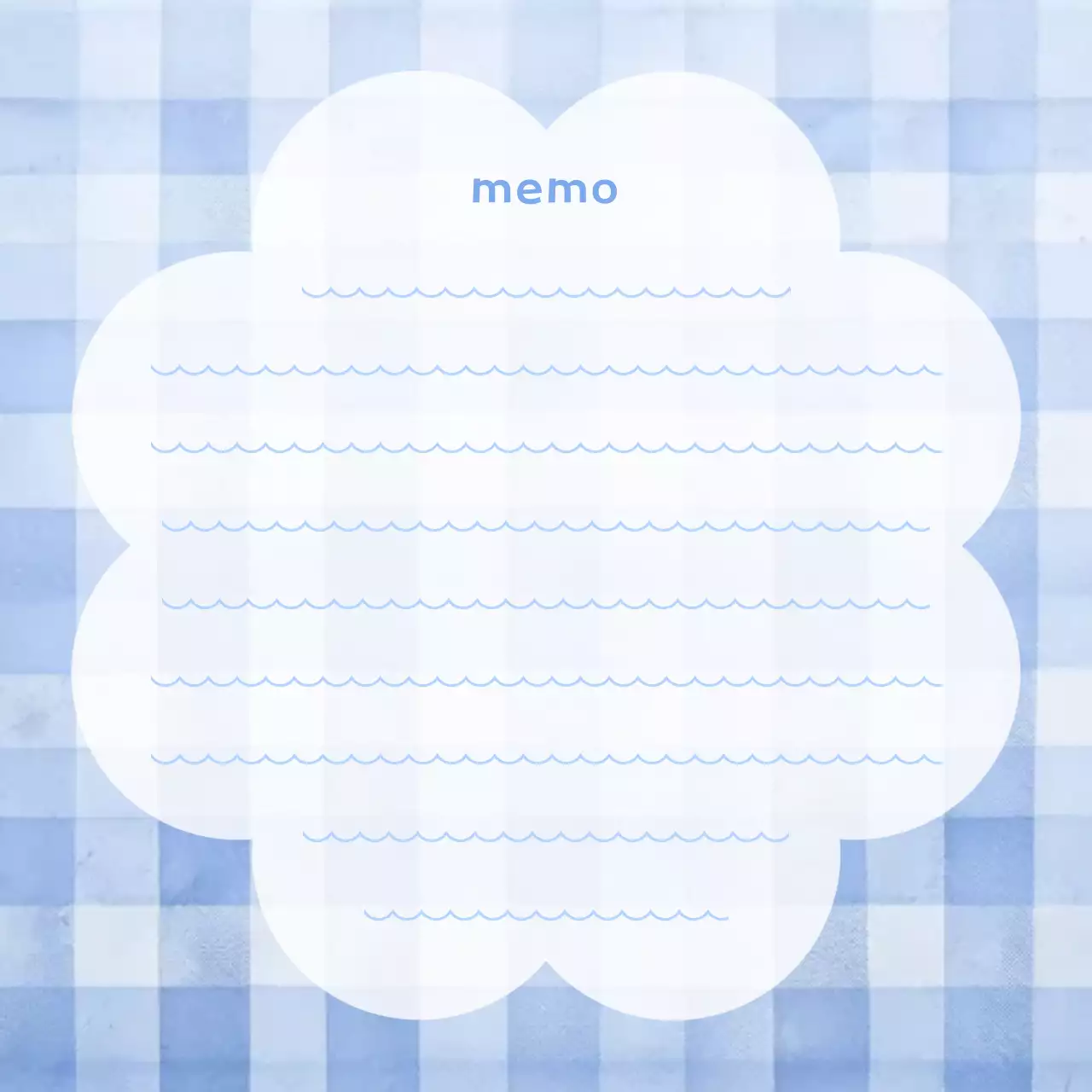 하늘색 체크패턴 꽃모양 노트