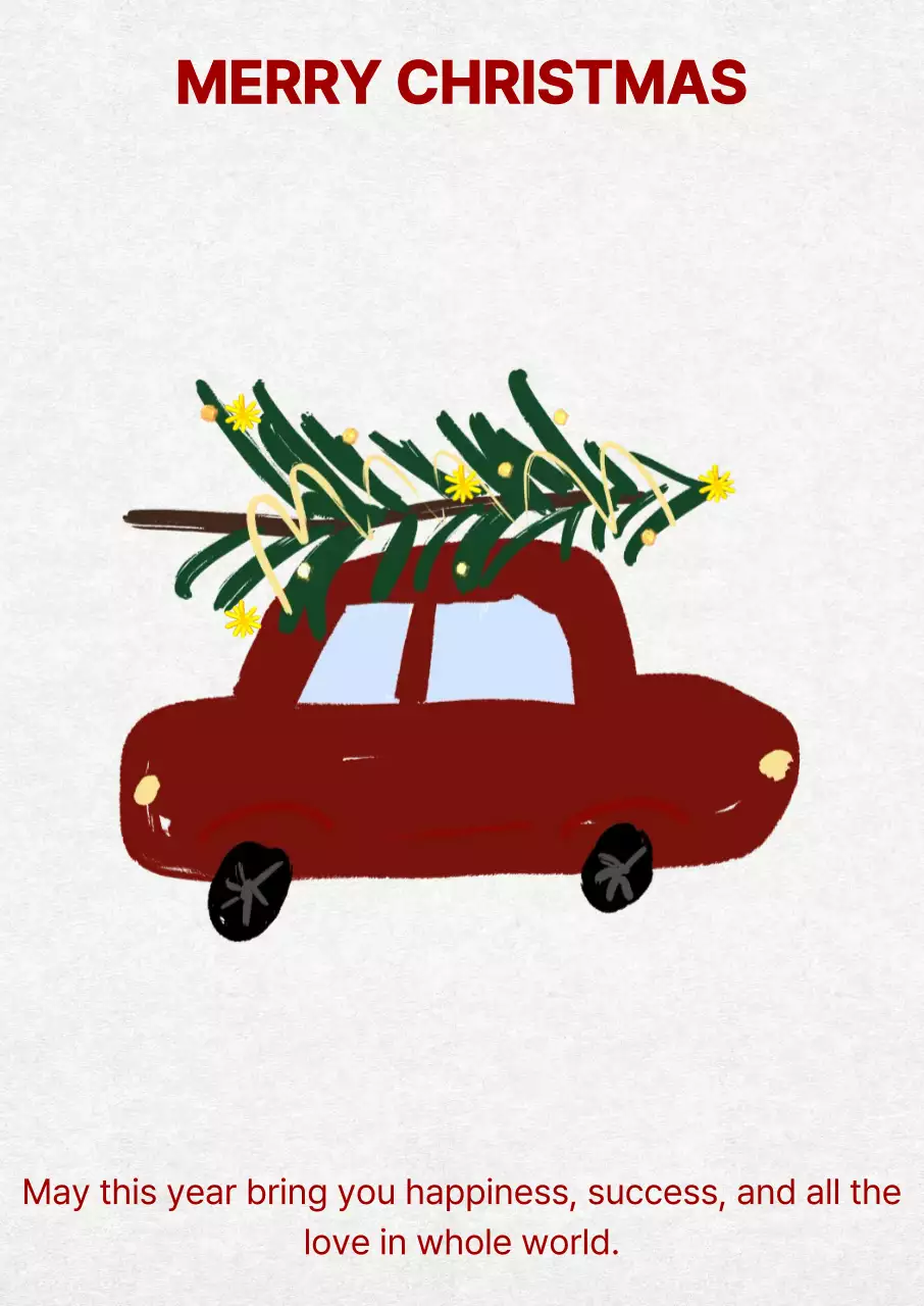 빨강 아기자기한 크리스마스 엽서