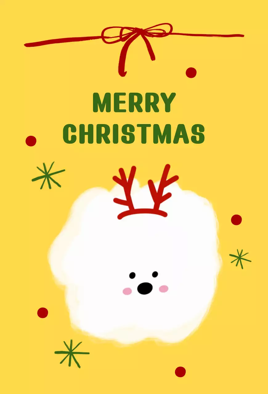 노랑 아기자기한 크리스마스 엽서