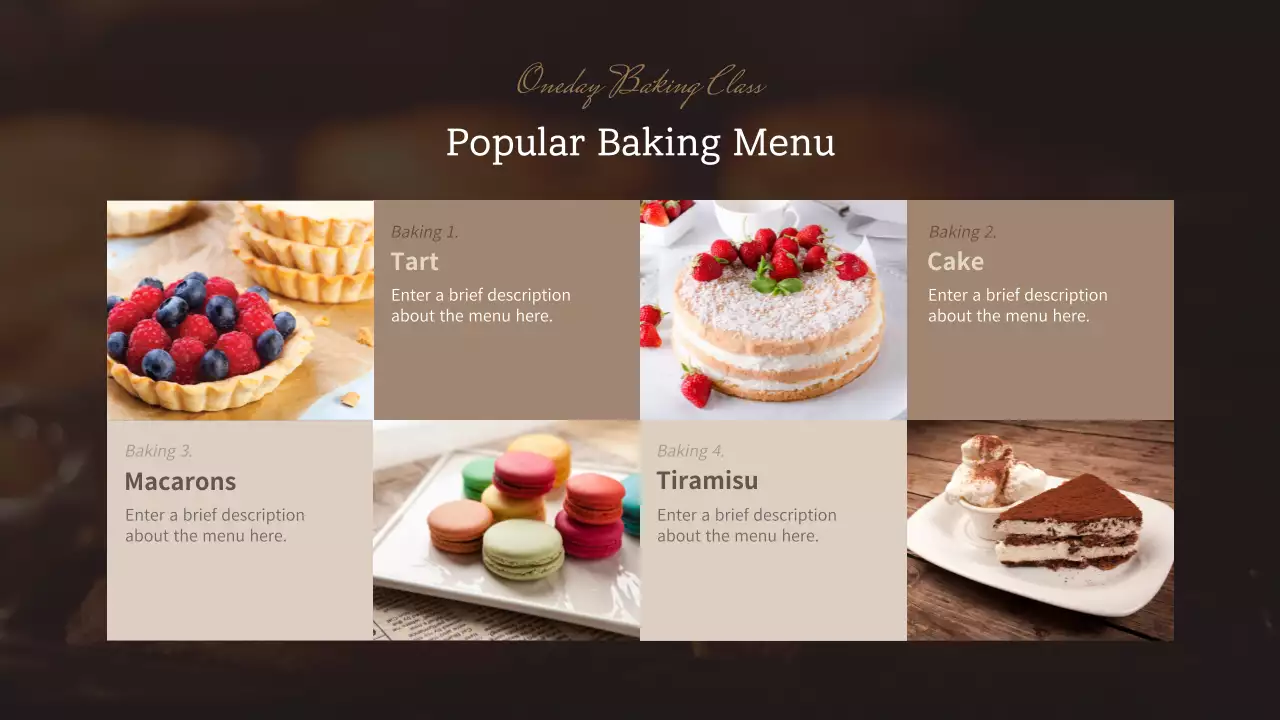 Bài thuyết trình đề xuất lớp học làm bánh Brown Rustic