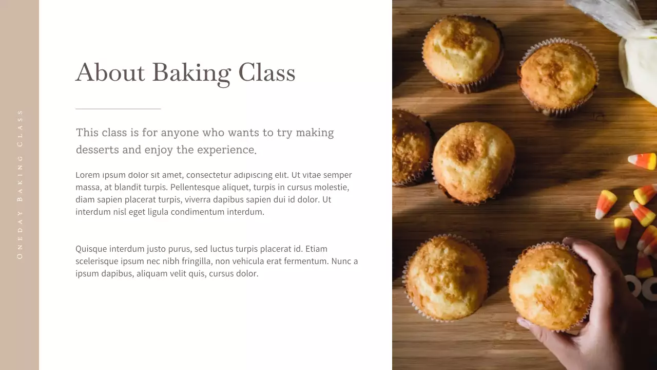 Bài thuyết trình đề xuất lớp học làm bánh Brown Rustic