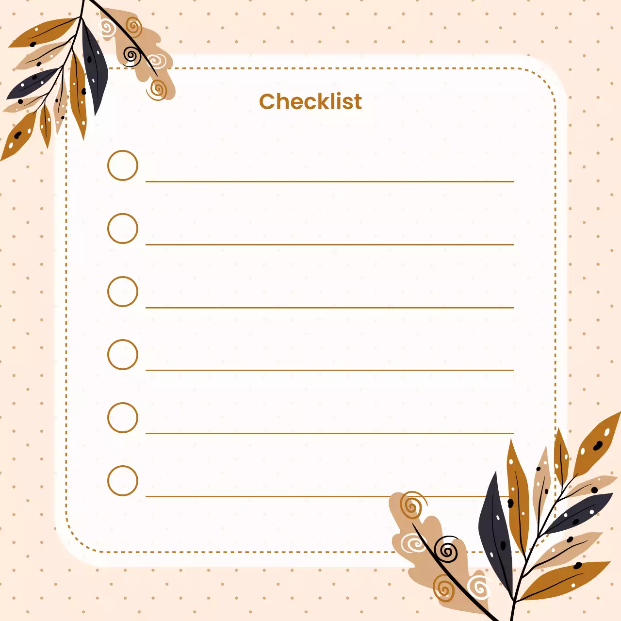 Perencana Daftar Periksa Bunga Beige