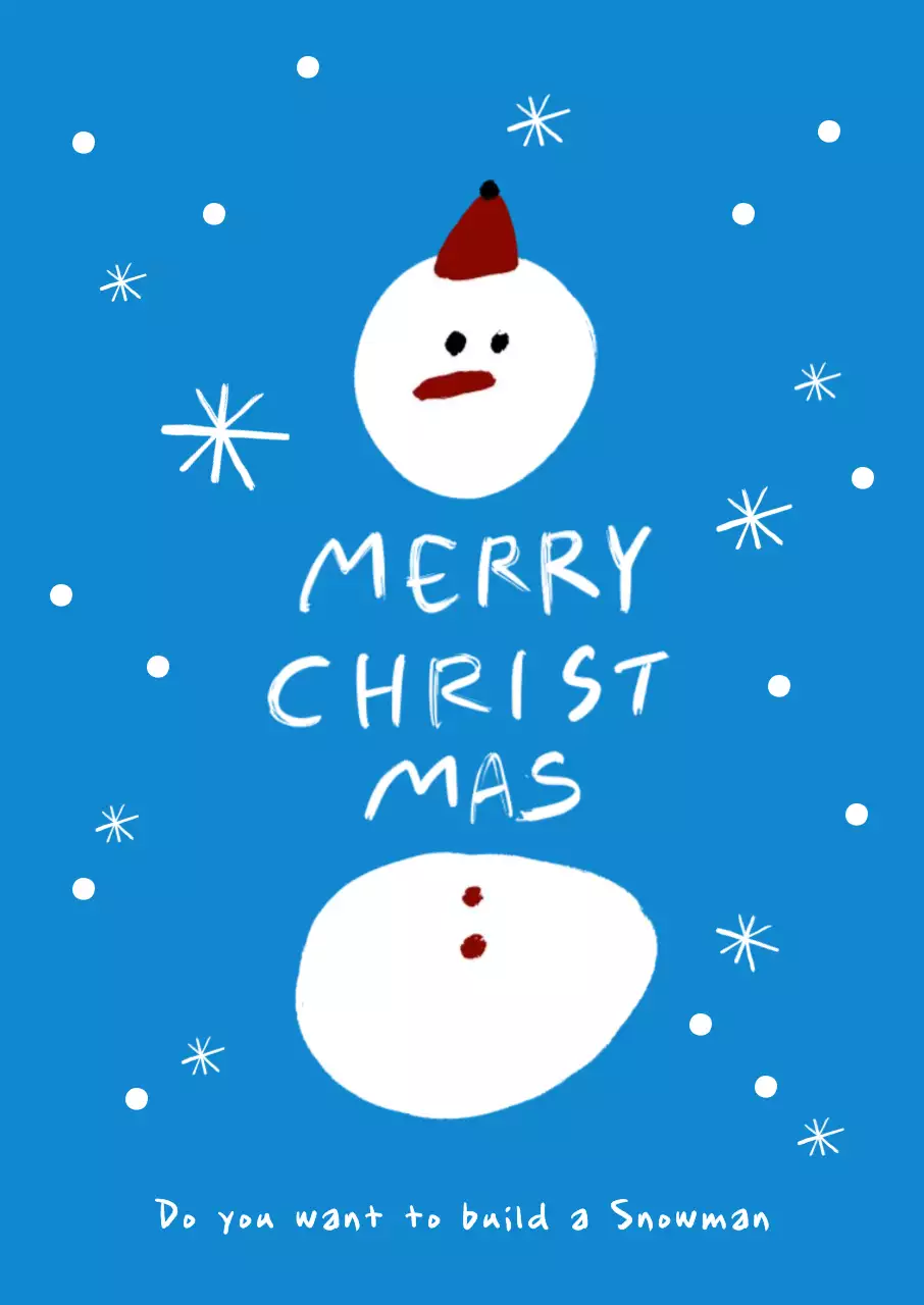 파랑 심플 크리스마스 엽서