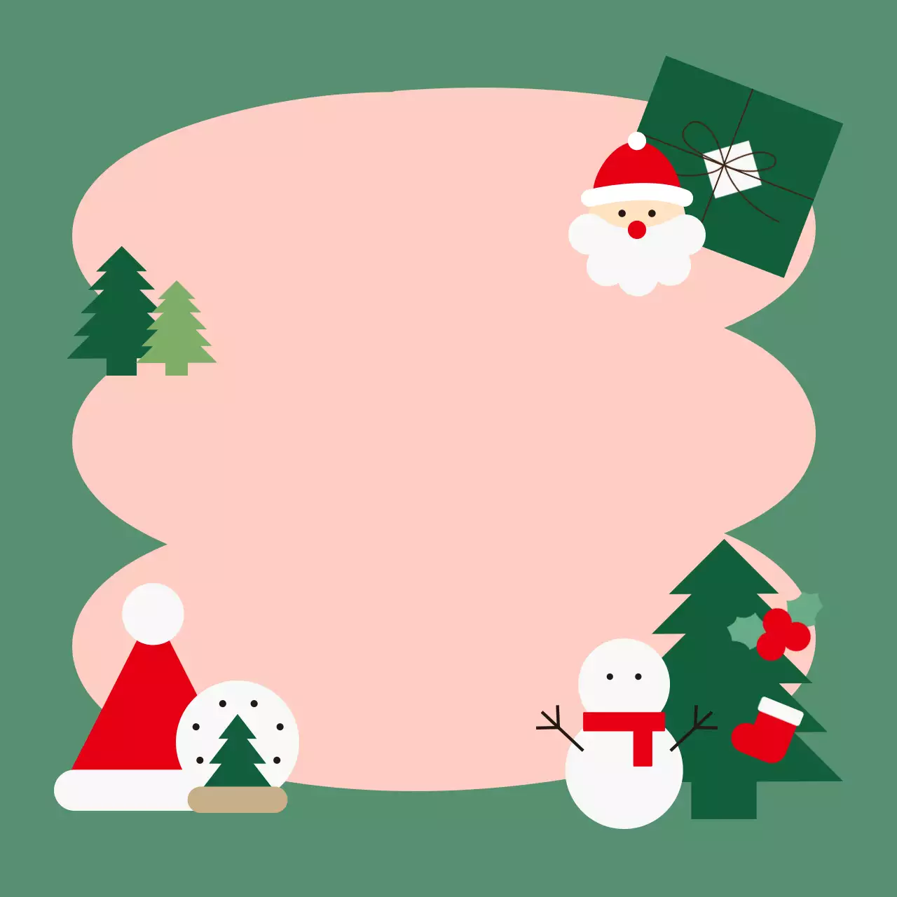 핑크 녹색 크리스마스 포토 프레임