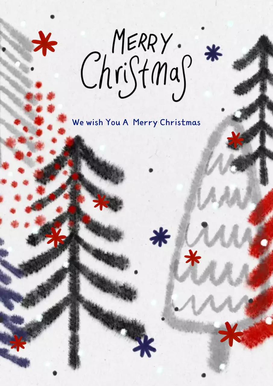 회색 빈티지 크리스마스 엽서