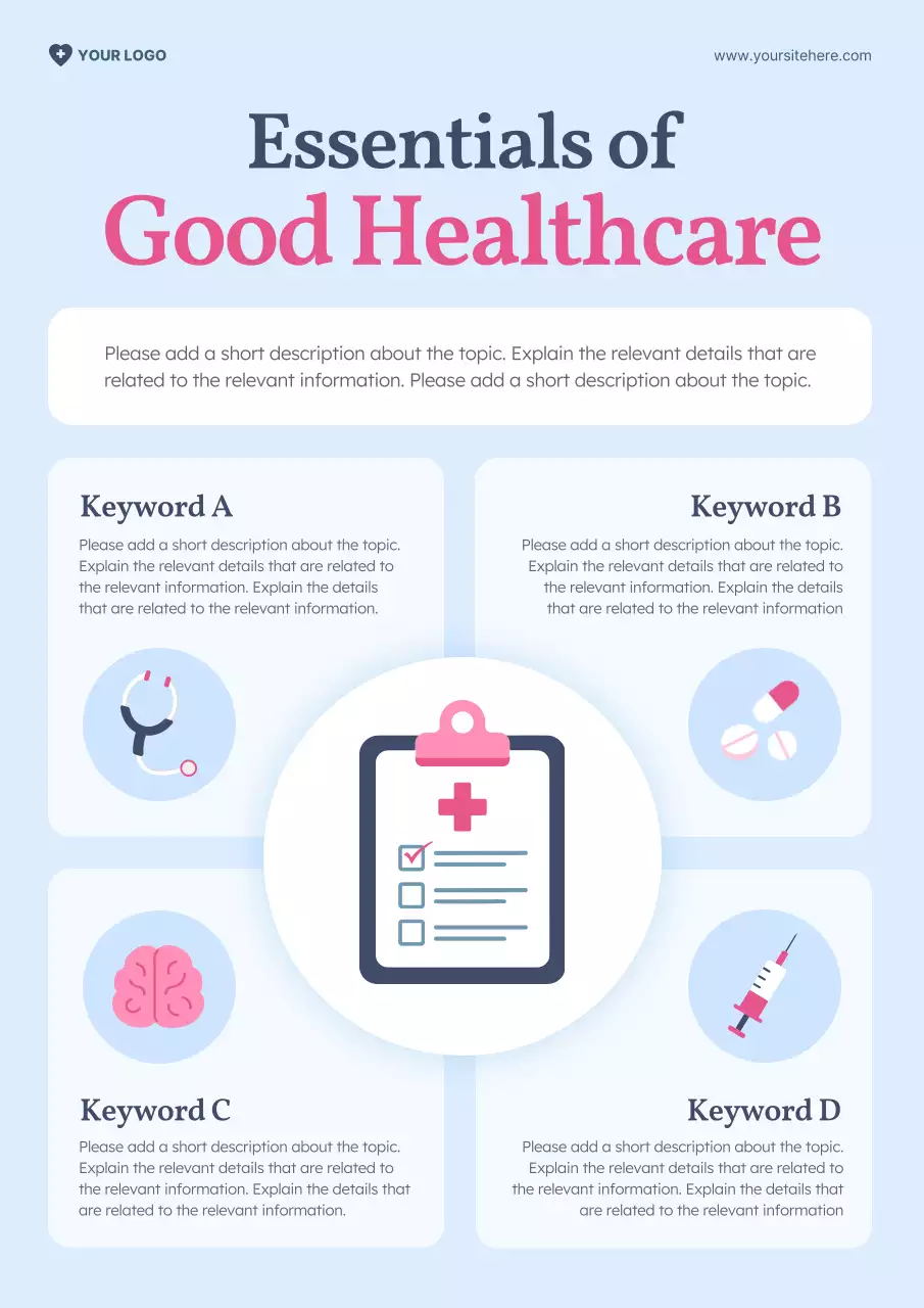Blue Modern Healthcare Guide Poster