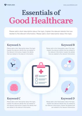 Blue Modern Healthcare Guide Poster