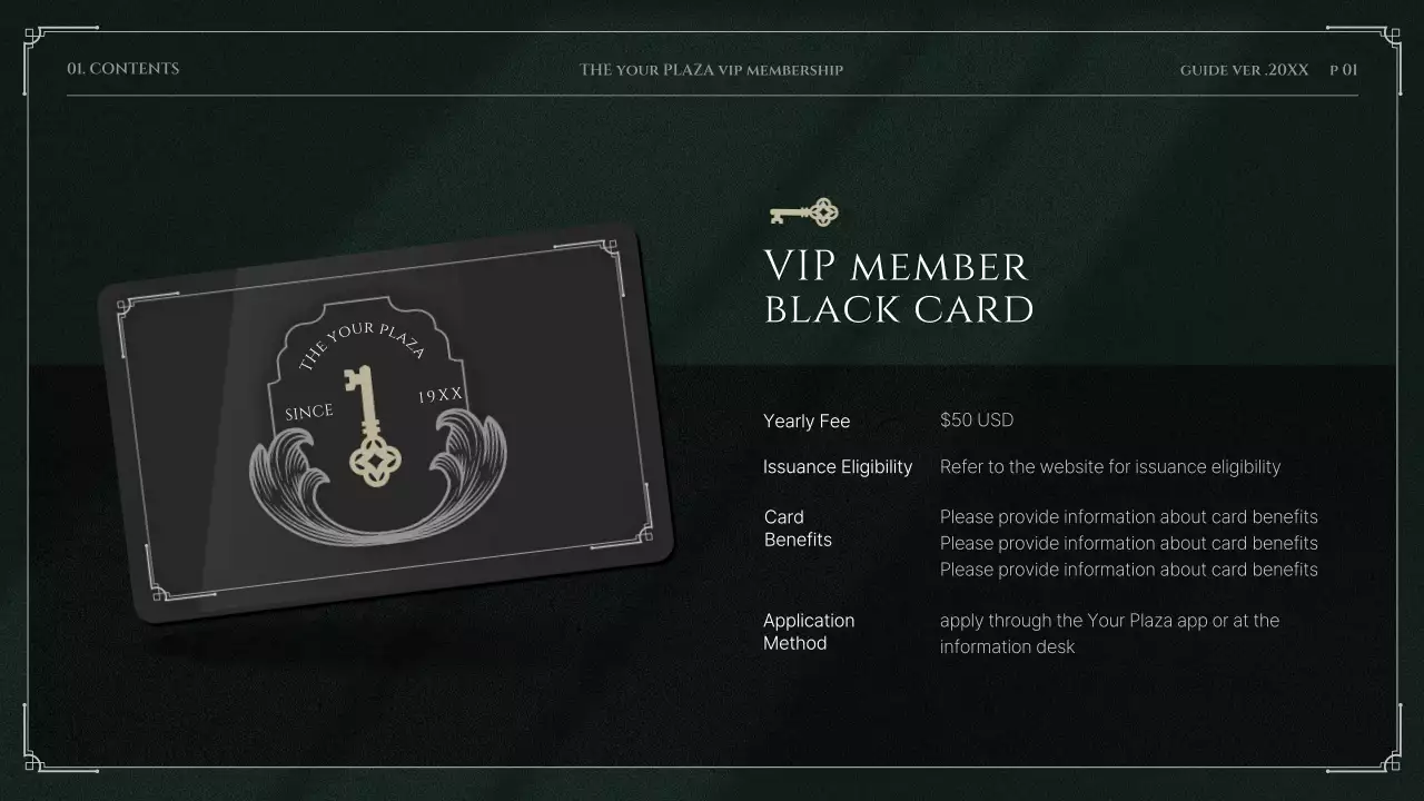 그린 엘레강트 멤버십 가이드 프레젠테이션