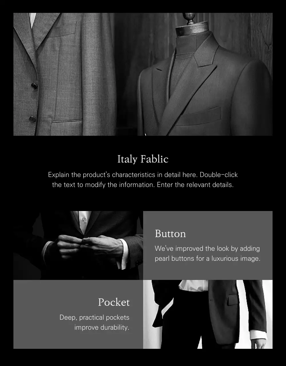 Black Classic Suit Advertisement Poster