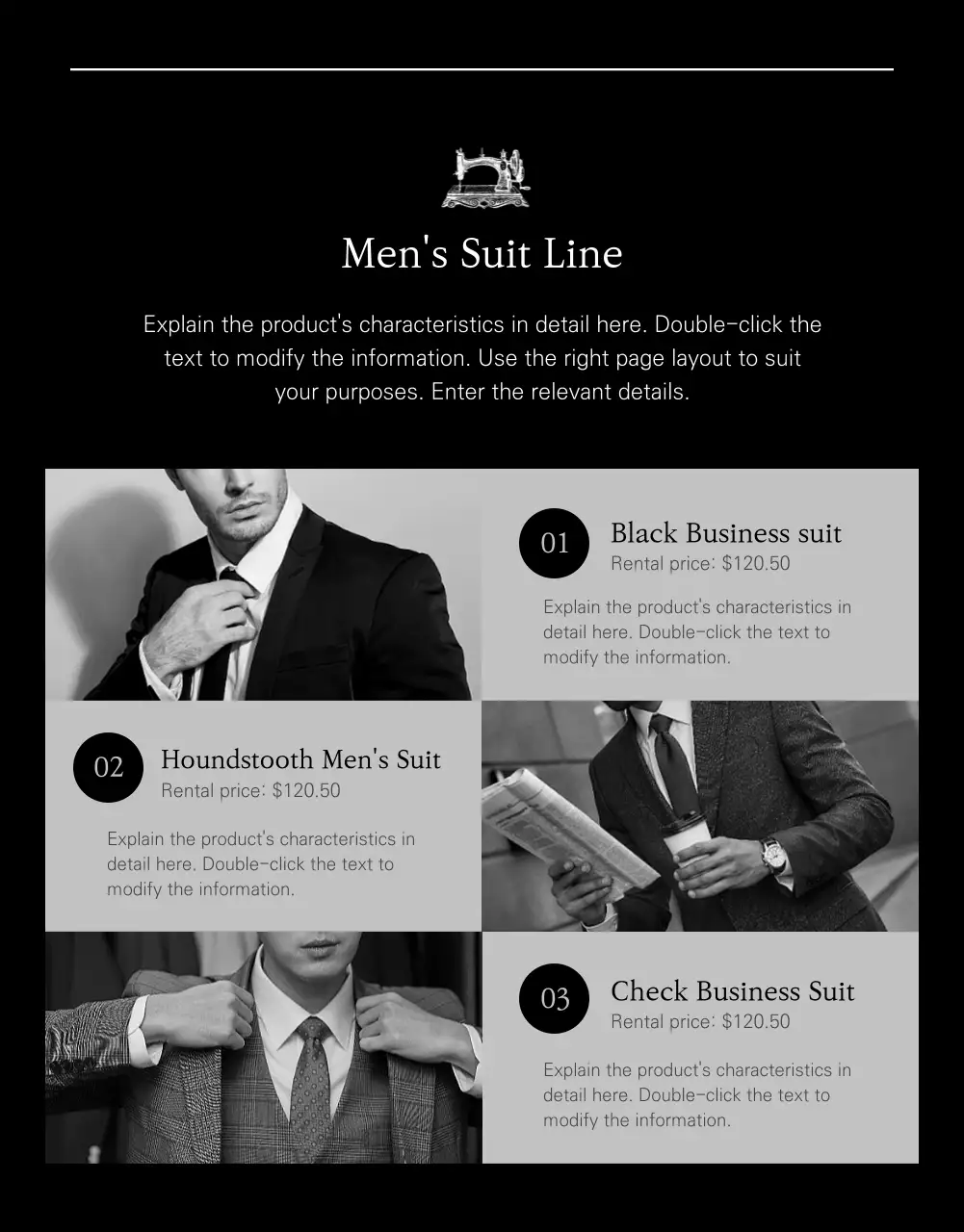 Black Classic Suit Advertisement Poster