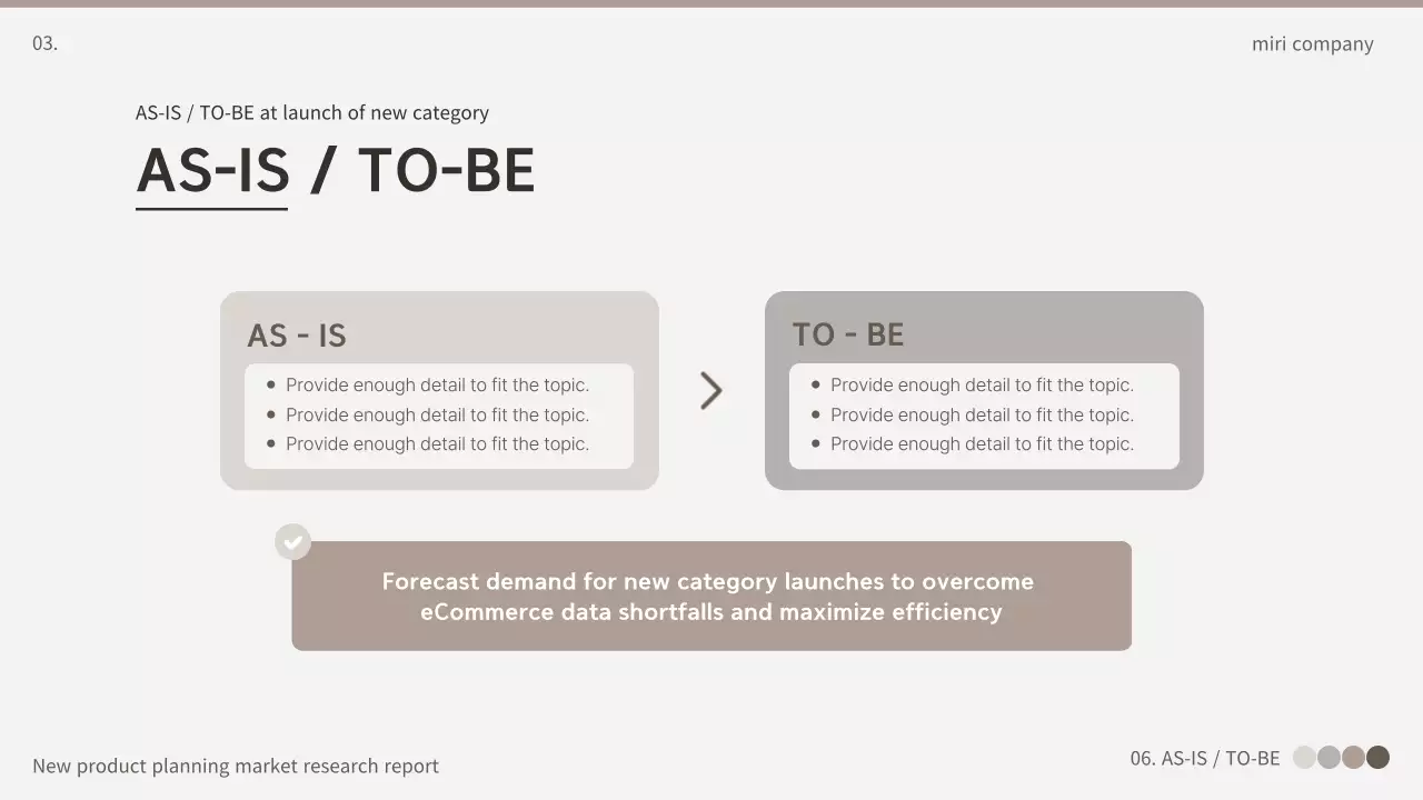 갈색과 베이지색의 심플한 시장조사 보고서