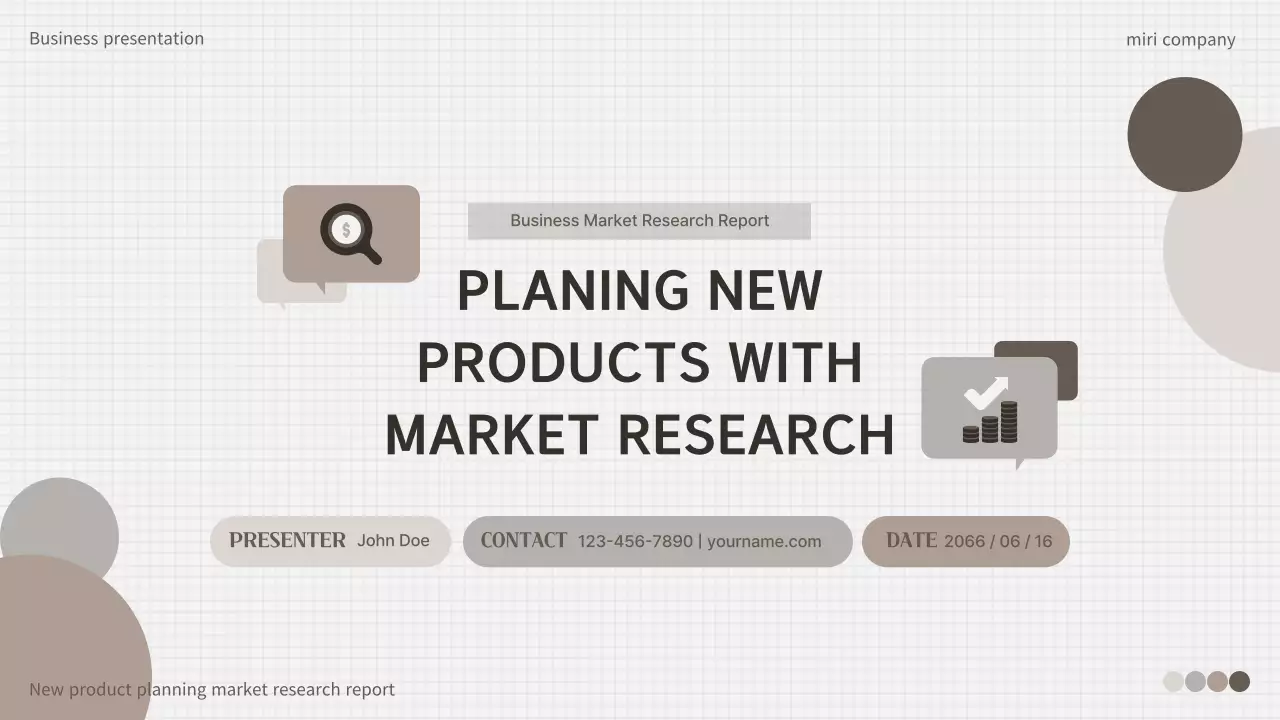 갈색과 베이지색의 심플한 시장조사 보고서