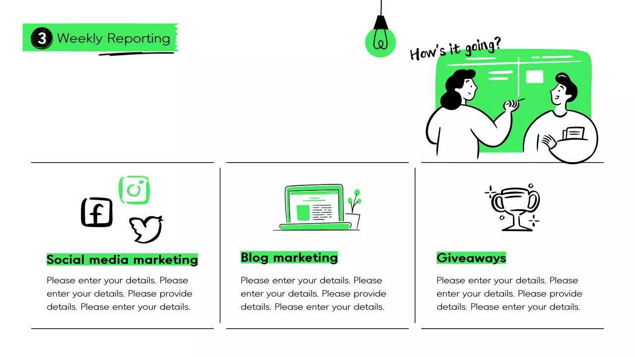 그린 미니멀 마케팅 계획 프레젠테이션