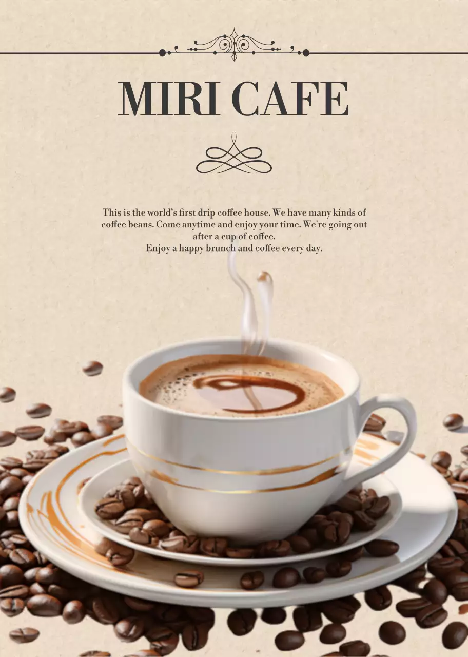 アイボリー茶色フレンチメニュー表