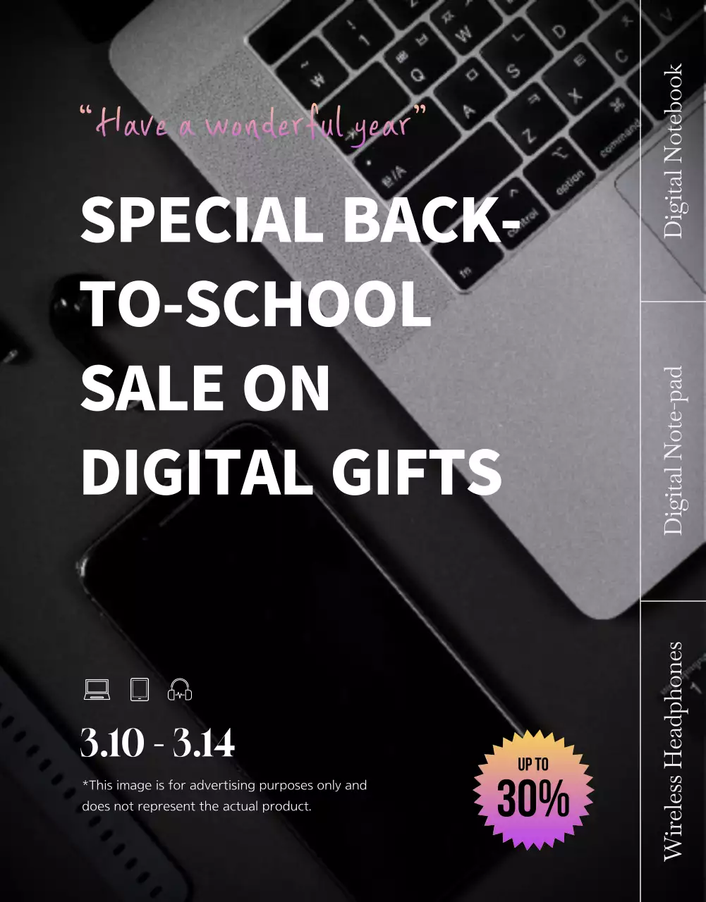 Purple Points Back to School Gift Laptop Pad Digital Gift Special Event