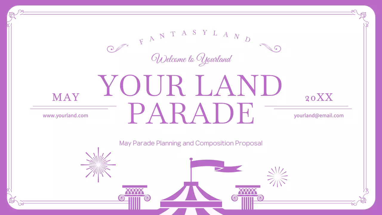 Purple Elegant Parade Document Presentation