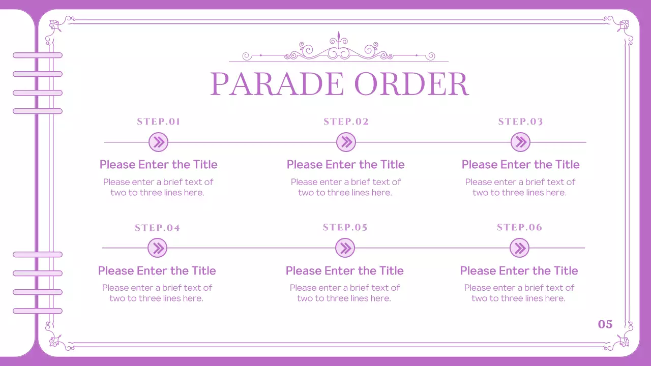 Purple Elegant Parade Document Presentation